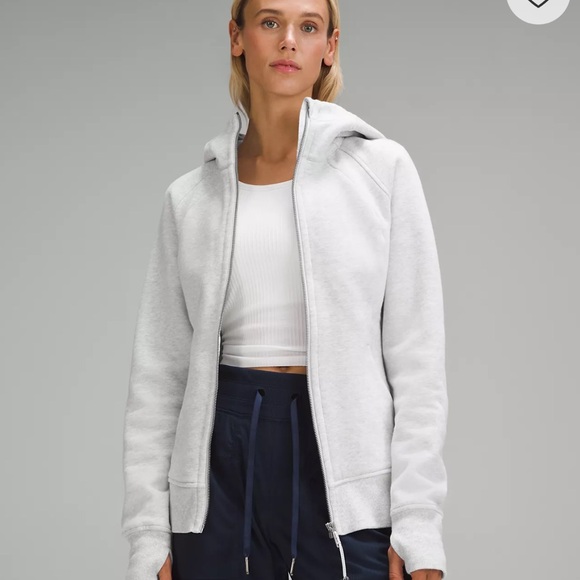 Lululemon Full Zip Scuba Hoodie - light gray and size 6 - Picture 1 of 1